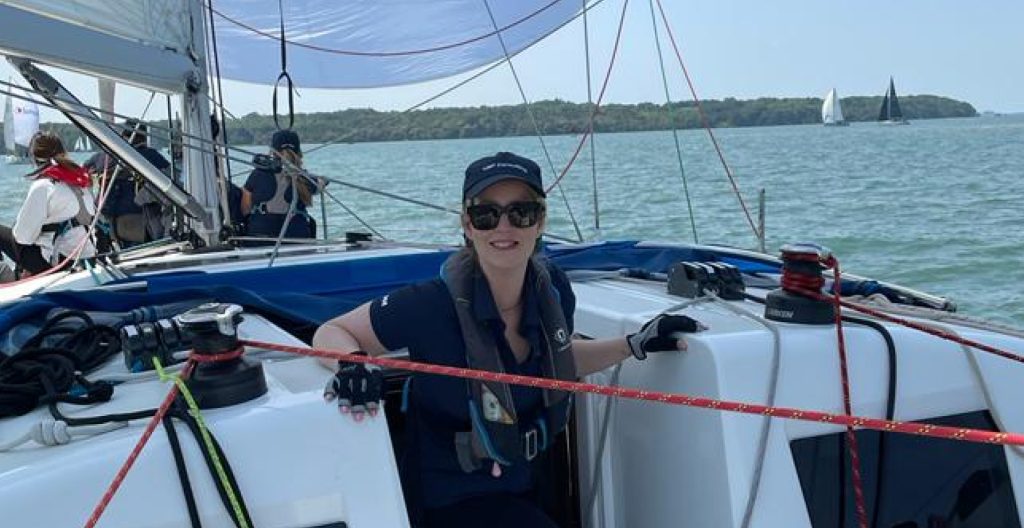 Laura Croudace from VRP Consulting at the boat during Salesforce Partner Regatta 2023