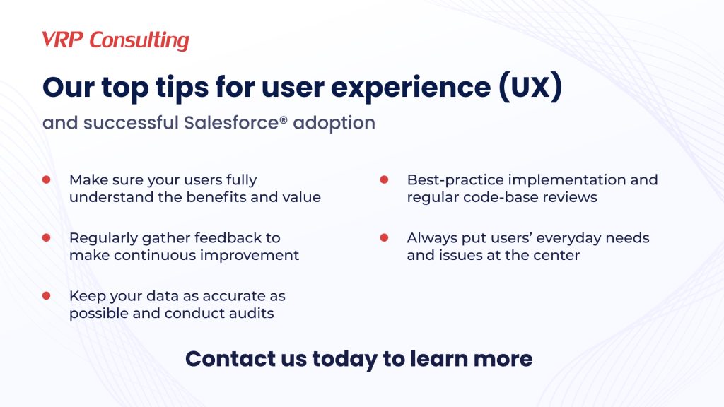 VRP Consulting top tips for user experience