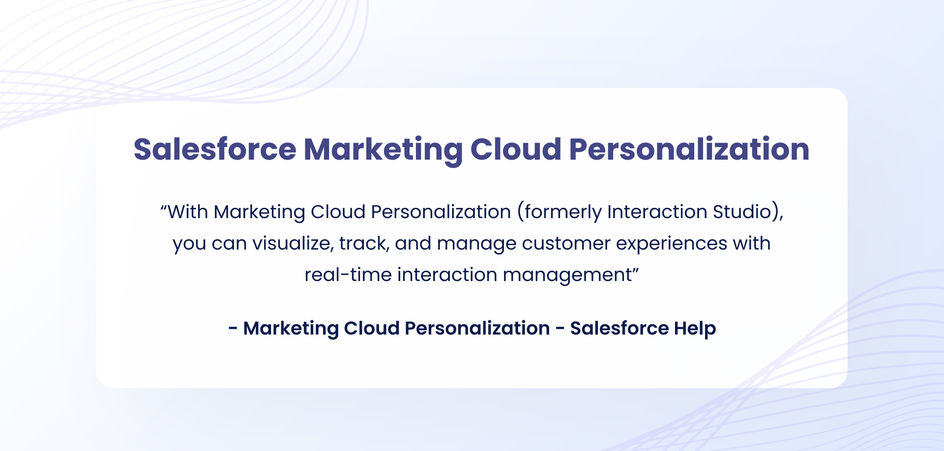 Salesforce Marketing Cloud Personalization quote