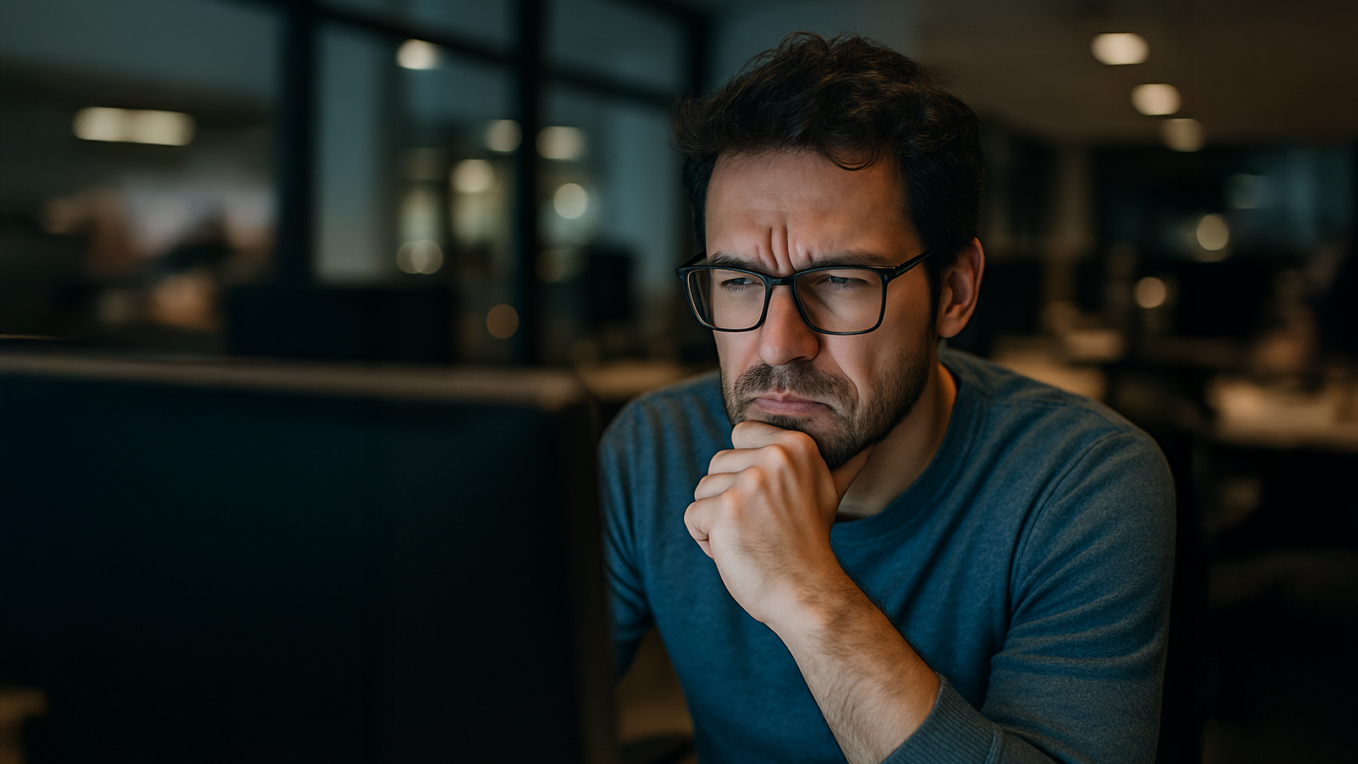 Man looking at computer